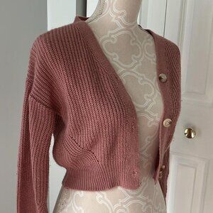 Rose colored cardigan